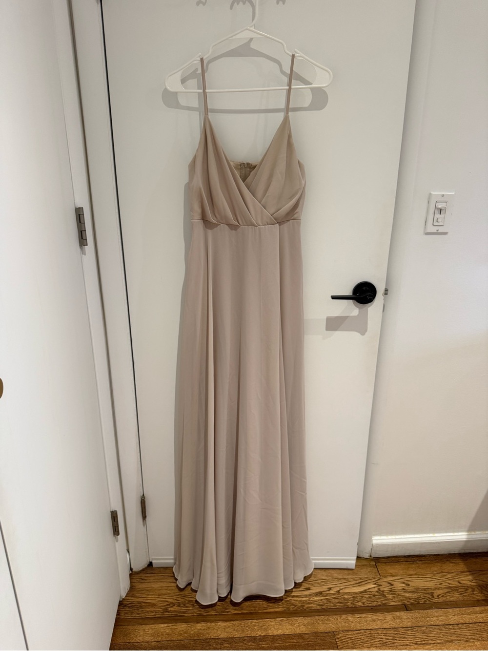 Birdy Grey Blush Beige Maxi Dress with Spaghetti Straps